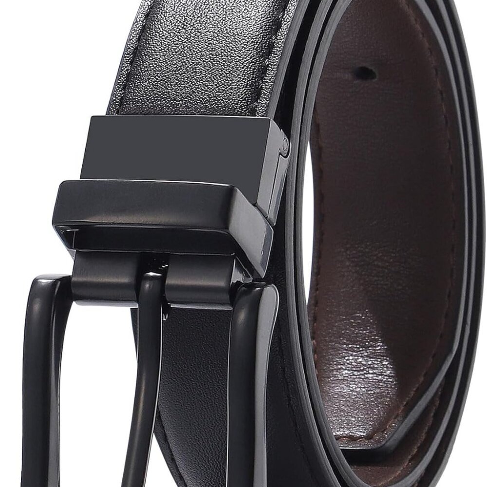 Boy Belts Reversible,2 in 1 Kids Belt Durable PU Metal Buckle Youth Toddler Leat
